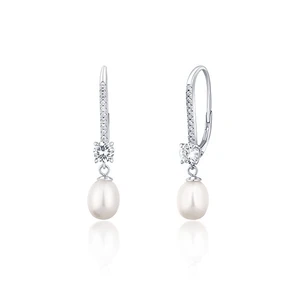 JwL Luxury Pearls Luxusní stříbrné náušnice s pravými perlami JL0717