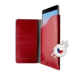 FIXED Pocket Book Kožené pouzdro pro Apple iPhone 6 Plus/6s Plus/7 Plus/8 Plus/XS Max, červené