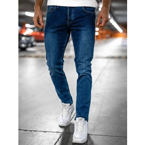 Granatowe spodnie jeansowe męskie regular fit Denley R901