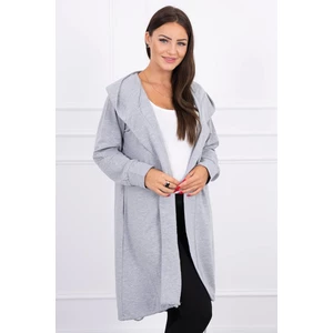 Cardigan with print oversize gray