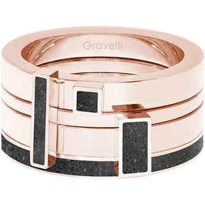 Gravelli Sada čtyř prstenů s betonem Quadrium bronzová/antracitová GJRWRGA124 50 mm