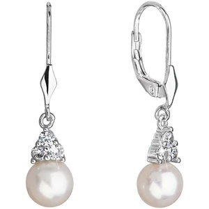 Evolution Group Luxusní stříbrné náušnice s pravými perlami 21062.1