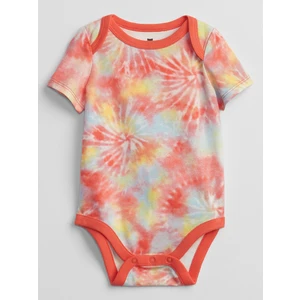 Oranžové klučičí baby body mix and match tie-dye bodysuit