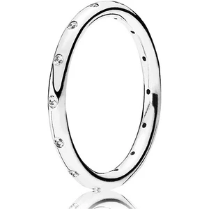 Pandora Stříbrný prsten s třpytivými kamínky 190945CZ 50 mm