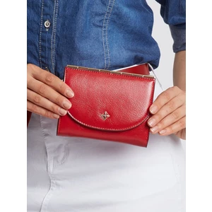 Elegancki czerwony portfel damski