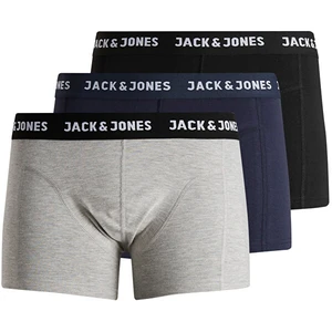 Jack&Jones 3 PACK - pánské boxerky JACANTHONY 12160750 Black - Blue nights - LGM XL