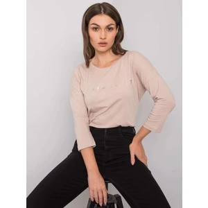 Light beige cotton blouse with the inscription Cantrice