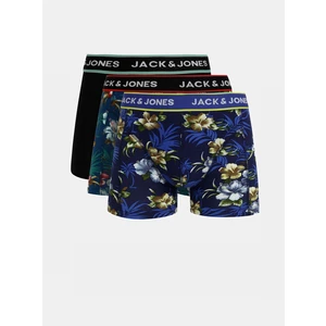 Set of three boxers in blue and black Jack & Jones Flower