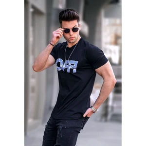 Madmext Black Men's Printed T-Shirt 5254