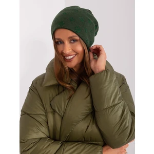 Dark green women's knitted beanie