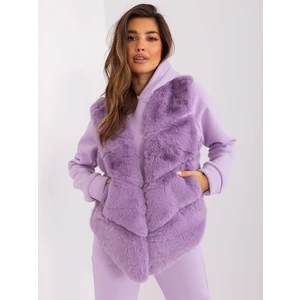 Light purple women's faux fur vest