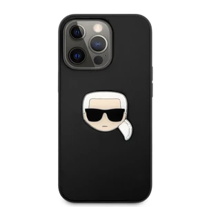 Kryt na mobil Karl Lagerfeld Leather Karl Head na Apple iPhone 13 Pro Max (KLHCP13XPKMK) čierne ochranný kryt na mobil • na iPhone 13 Pro Max • s logo