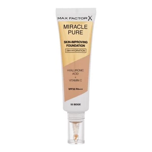 Max Factor Miracle Pure Skin dlhotrvajúci make-up SPF 30 odtieň 55 Beige 30 ml
