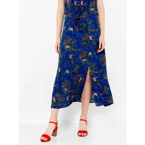 Dark blue floral midi skirt CAMAIEU - Women