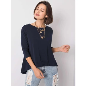 Navy blue blouse with 3/4 sleeves