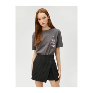 Koton Oversized Printed T-Shirt Crew Neck Short Sleeve Cotton