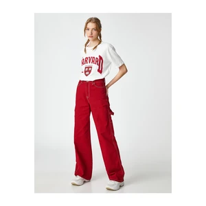 Koton Harvard T-shirt with a Printed Licensed Short Sleeve Crew Neck.