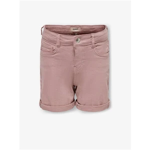 Pink Girly Denim Shorts ONLY Phine - Girls