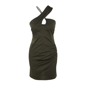 Trendyol Green Fitted Super Mini Dress with Woven Collar Detailed