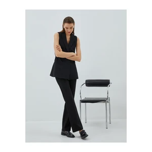 Koton Wide Leg Pants with Stitching Detail High Waist.