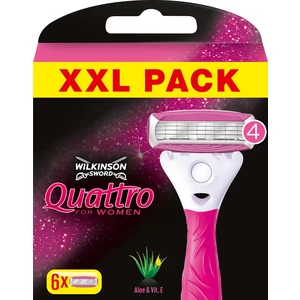 Wilkinson Sword Quattro for Women Aloe & Vit. E náhradné hlavice 6 ks