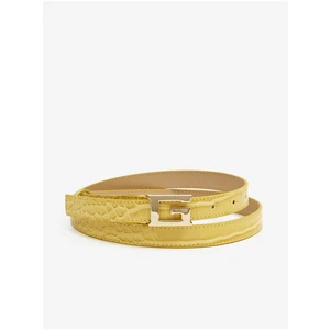 Yellow Ladies Belt with Crocodile Pattern Guess - Women