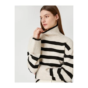 Koton Oversized Crop Turtleneck Sweater