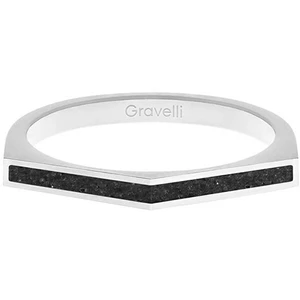 Gravelli Ocelový prsten s betonem Two Side ocelová/antracitová GJRWSSA122 53 mm