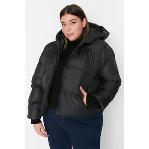 Trendyol Curve Plus Size Winterjacket - Black - Basic
