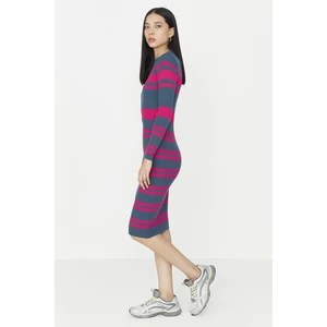 Trendyol Blue Color Block Knitwear Dress