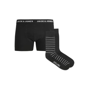 Jack&Jones 2 PACK - pánske boxerky a ponožky JACMARTY 12210742 Black S