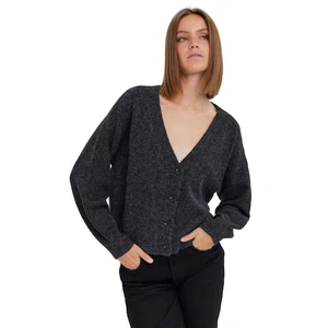 Vero Moda Dámský svetr VMDOFFY Regular Fit 10259445 Black MELANGE XS