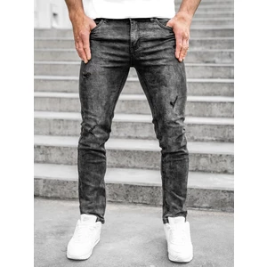 Černé pánské džíny regular fit Bolf K10008-2