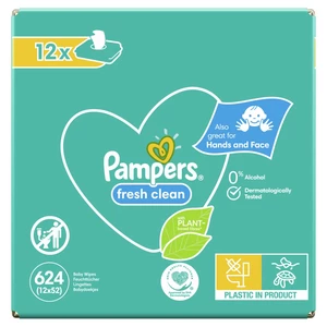 12x PAMPERS Fresh Clean dětské vlhčené ubrousky