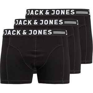 Jack&Jones PLUS 3 PACK - pánské boxerky JACSENSE 12147591 Black 6XL