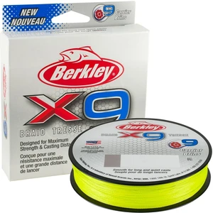 Berkley splietaná šnúra x9 fluro green 150 m-priemer 0,25 mm / nosnosť 27 kg