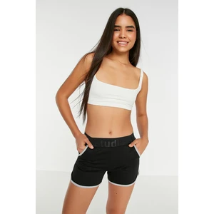 Trendyol Black Printed Knitted Shorts & Bermuda