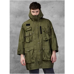 Khaki Men's Oversize Lightweight Jacket with Hood and Pockets Diesel - Men's