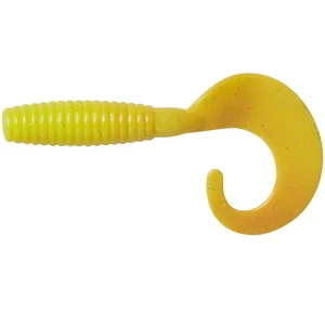 Ron thompson gumová nástraha grup curl tail uv yellow silver - 5,5 cm