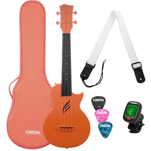 Cascha Carbon Fibre Set Koncert ukulele Narancssárga