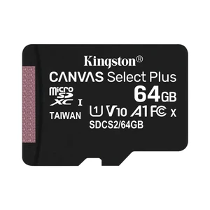 Kingston Canvas SeIect Plus Micro SDXC 64GB, UHS-I A1, Class 10 - rýchlosť 100 MB/s (SDCS2/64GBSP)