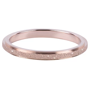 Troli Bronzový ocelový třpytivý prsten 49 mm