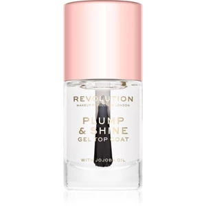 Makeup Revolution Plump & Shine lak na nehty s gelovým efektem průsvitný 10 ml