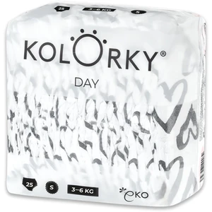 KOLORKY DAY - srdce - S (3-6 kg) - 25 ks - jednorázové eko plenky