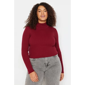 Trendyol Curve Burgundy Half Turtleneck Thin Knitwear Sweater