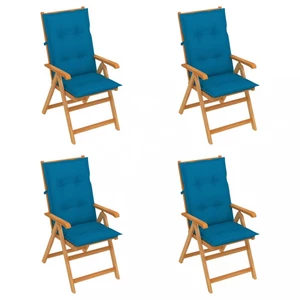 Skládací zahradní židle s poduškami teak / látka Dekorhome Světle modrá,Skládací zahradní židle s poduškami teak / látka Dekorhome Světle modrá