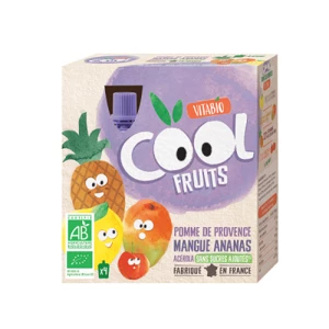 Vitabio Ovocné BIO kapsičky Cool Fruits jablko, mango, ananas a acerola 4 x 90 g