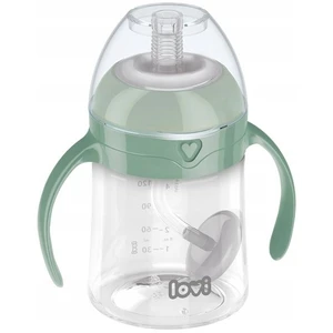 LOVI Hrneček první se slámkou a závažím 150 ml zelený