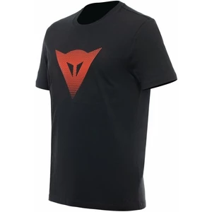 Dainese T-Shirt Logo Negru/Roșu Fluorescent M Tricou