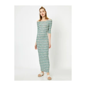 Koton Women's Blue Striped Dress